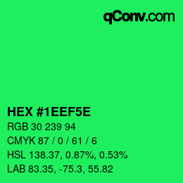 Código de color: HEX #1EEF5E | qconv.com