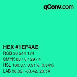 Color code: HEX #1EF4AE | qconv.com