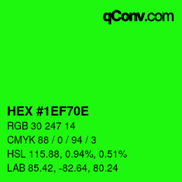 Color code: HEX #1EF70E | qconv.com