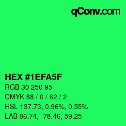 颜色代码: HEX #1EFA5F | qconv.com
