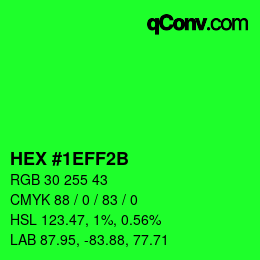 Color code: HEX #1EFF2B | qconv.com