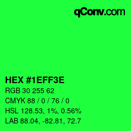 Color code: HEX #1EFF3E | qconv.com