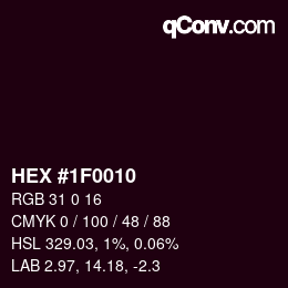 Color code: HEX #1F0010 | qconv.com