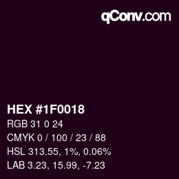 Código de color: HEX #1F0018 | qconv.com