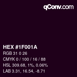 Code couleur: HEX #1F001A | qconv.com