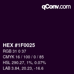 Farbcode: HEX #1F0025 | qconv.com