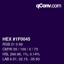 Color code: HEX #1F0045 | qconv.com