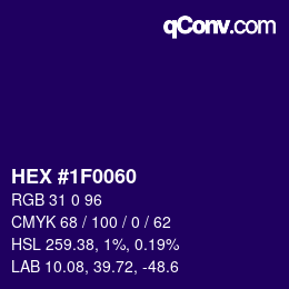 Color code: HEX #1F0060 | qconv.com
