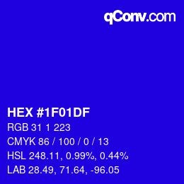 Color code: HEX #1F01DF | qconv.com