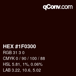 Color code: HEX #1F0300 | qconv.com