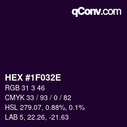 Color code: HEX #1F032E | qconv.com