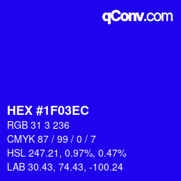 Color code: HEX #1F03EC | qconv.com