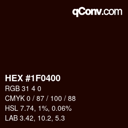 Color code: HEX #1F0400 | qconv.com