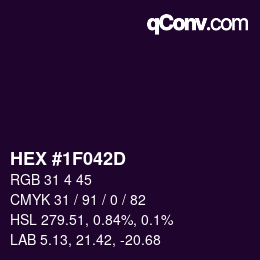 Color code: HEX #1F042D | qconv.com
