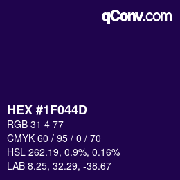 Color code: HEX #1F044D | qconv.com