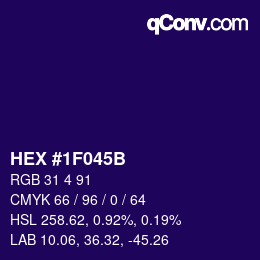 Color code: HEX #1F045B | qconv.com