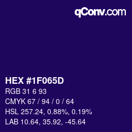 Color code: HEX #1F065D | qconv.com