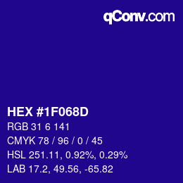 Color code: HEX #1F068D | qconv.com