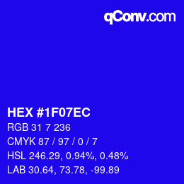 Color code: HEX #1F07EC | qconv.com