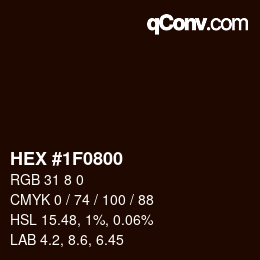 Color code: HEX #1F0800 | qconv.com