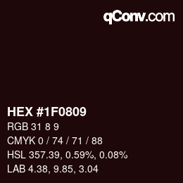 Color code: HEX #1F0809 | qconv.com