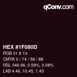 Color code: HEX #1F080D | qconv.com