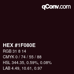 Color code: HEX #1F080E | qconv.com