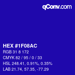 Color code: HEX #1F08AC | qconv.com
