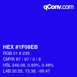 Color code: HEX #1F08EB | qconv.com