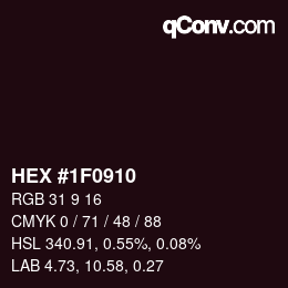 Color code: HEX #1F0910 | qconv.com