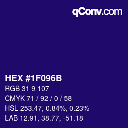 Color code: HEX #1F096B | qconv.com