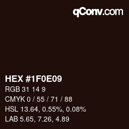 Color code: HEX #1F0E09 | qconv.com