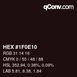 Color code: HEX #1F0E10 | qconv.com