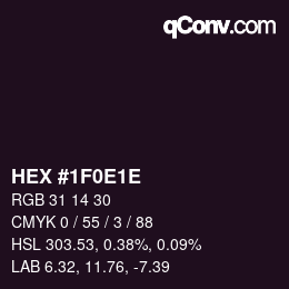 Color code: HEX #1F0E1E | qconv.com