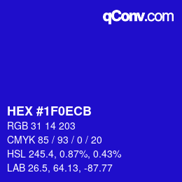 Color code: HEX #1F0ECB | qconv.com