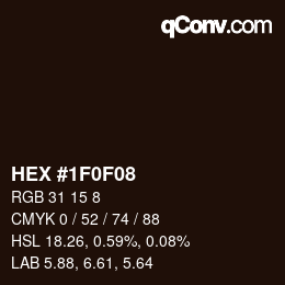 Color code: HEX #1F0F08 | qconv.com