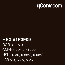 Color code: HEX #1F0F09 | qconv.com