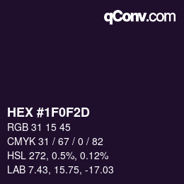 Color code: HEX #1F0F2D | qconv.com