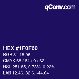 Color code: HEX #1F0F60 | qconv.com
