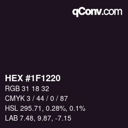 Code couleur: HEX #1F1220 | qconv.com