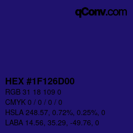 Color code: HEX #1F126D00 | qconv.com