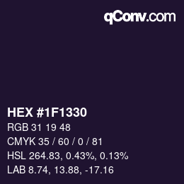 颜色代码: HEX #1F1330 | qconv.com