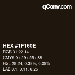 Color code: HEX #1F160E | qconv.com