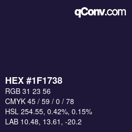 Color code: HEX #1F1738 | qconv.com