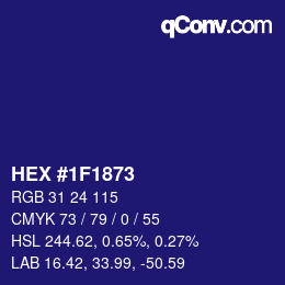 カラーコード: HEX #1F1873 | qconv.com
