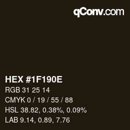 Color code: HEX #1F190E | qconv.com