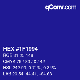 Color code: HEX #1F1994 | qconv.com