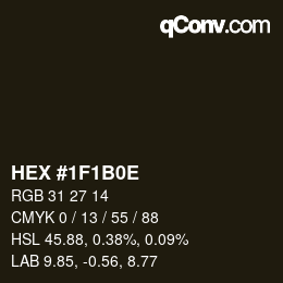 Color code: HEX #1F1B0E | qconv.com