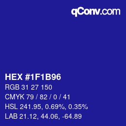 Color code: HEX #1F1B96 | qconv.com