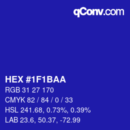 Código de color: HEX #1F1BAA | qconv.com